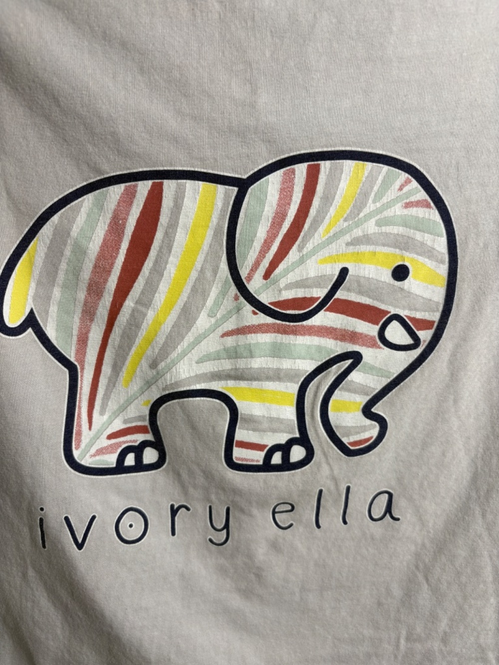 Ivory Ella Women's Chest Pocket Cropped Top T-Shirt Small Short Sleeve Elephant